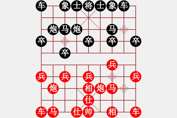 象棋棋譜圖片：《學(xué)習(xí)大師后手》過(guò)宮炮破飛相局(黑反宮馬進(jìn)3卒紅士角炮右馬盤河） - 步數(shù)：10 