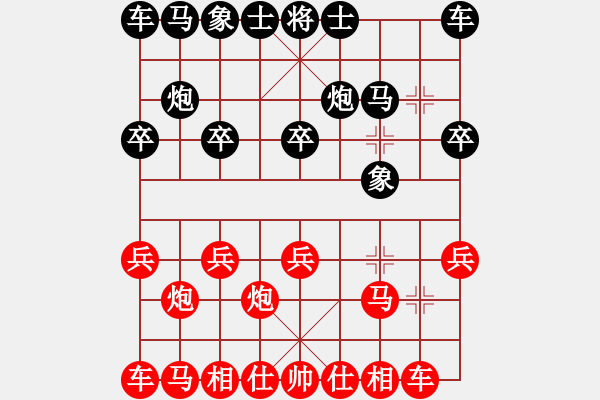 象棋棋譜圖片：過宮炮：偏鋒炮王[紅] -VS- 容容蝴蝶[黑] - 步數(shù)：10 