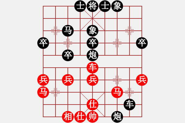 象棋棋譜圖片：高斯(9星)-負(fù)-水果湖棋手(9星)中炮過河車左邊馬對屏風(fēng)馬 - 步數(shù)：38 