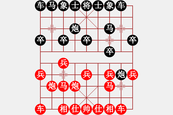 象棋棋谱图片：松柏树123[红] -VS- bbboy002[黑] - 步数：10 