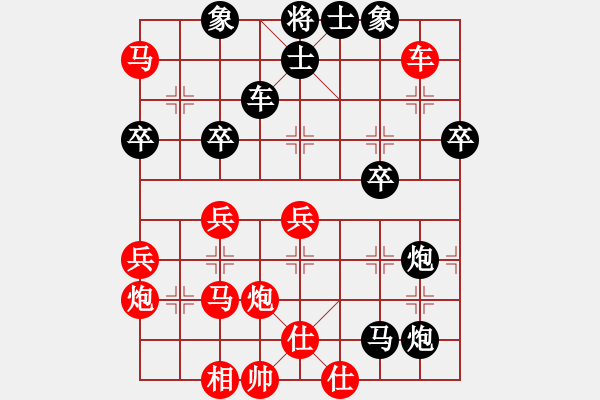 象棋棋譜圖片：戰(zhàn)神十三(4弦)-負(fù)-兵河五四三(5f)(五九炮對(duì)屏風(fēng)馬平炮兌車黑馬8進(jìn)7) - 步數(shù)：50 