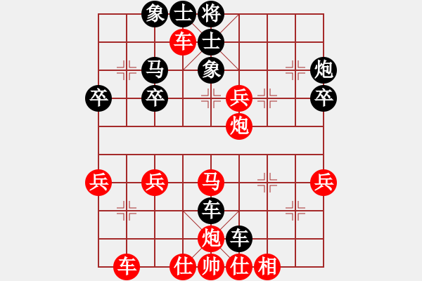 象棋棋譜圖片：重炮較量：偏鋒炮王[紅] -VS- chinazgq[黑] - 步數(shù)：40 