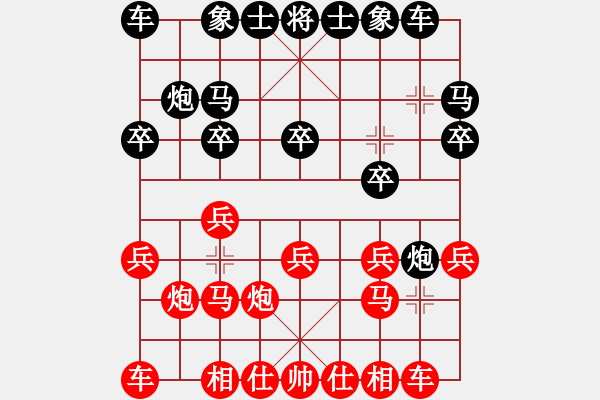 象棋棋譜圖片：過(guò)宮炮對(duì)黑7路卒左邊馬（旋風(fēng)V7.0拆棋）和棋 - 步數(shù)：10 