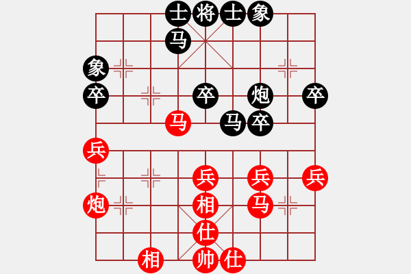 象棋棋谱图片：老老夫子(6段)-和-安阳棋院(7段) - 步数：40 