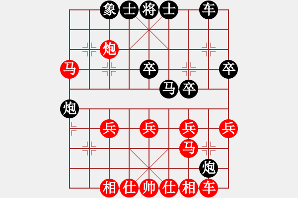 象棋棋譜圖片：哈哈[1245437518] -VS- 家有小咪咪[1786754700] - 步數(shù)：30 