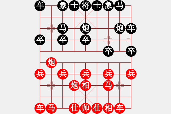 象棋棋譜圖片：過宮炮對黑7路卒右中炮（旋風(fēng)V7.0拆棋）紅勝 - 步數(shù)：10 