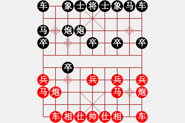 象棋棋譜圖片：葬心紅勝※月夜星空※【仙人指路對(duì)卒底炮】 - 步數(shù)：10 