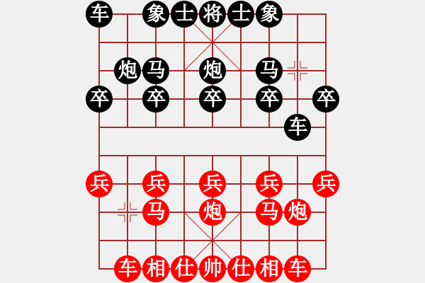 象棋棋譜圖片：列炮局（我先勝Q(mào)Q校尉） - 步數(shù)：10 