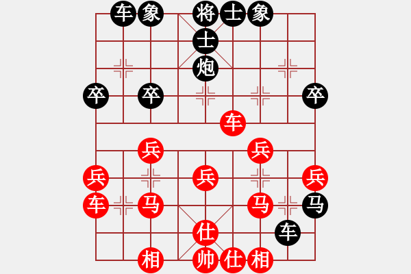 象棋棋譜圖片：將神傳說(shuō)(5段)-負(fù)-教父(月將)中炮過河車互進(jìn)七兵對(duì)屏風(fēng)馬左馬盤河 紅炮8進(jìn)3 - 步數(shù)：30 