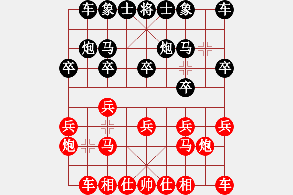 象棋棋谱图片：第13轮第5台5-1上海九城党国蕾先手和广州 安娜 - 步数：10 