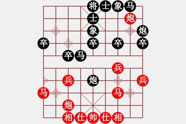 象棋棋譜圖片：不必勉強(qiáng)(9級(jí))-負(fù)-王興業(yè)(6段) - 步數(shù)：30 