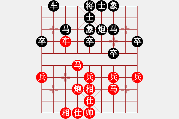 象棋棋譜圖片：許文學     先和 洪智       - 步數(shù)：33 