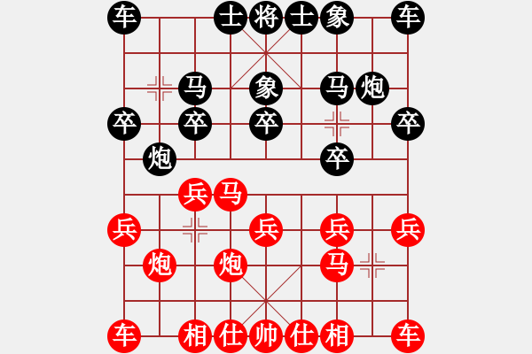 象棋棋譜圖片：‖棋家軍‖皎月2[2739506104] -VS- 春雷[524541835]業(yè)余五級(jí) - 步數(shù)：10 