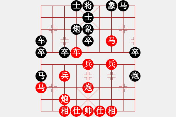 象棋棋譜圖片：山里棋手(6星)-勝-老年泰州人(7星) - 步數(shù)：30 