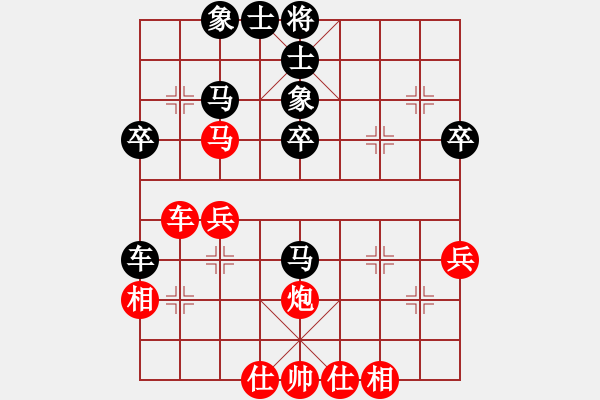 象棋棋譜圖片：我愛(ài)白絲(6段)-負(fù)-習(xí)慣成自然(8段) 順炮直車對(duì)緩開車 黑左橫車 - 步數(shù)：40 