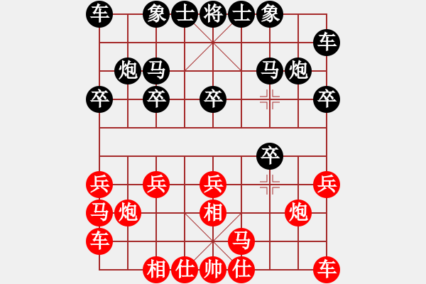 象棋棋譜圖片：366局 A36- 飛相對進７卒-徐晃(1450) 先負 小蟲引擎23層(2548) - 步數(shù)：10 