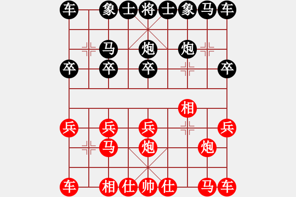 象棋棋譜圖片：仙人指路轉(zhuǎn)左中炮對(duì)卒底炮轉(zhuǎn)順炮   wudibaba(1段)-負(fù)-軼棋飛天(4段) - 步數(shù)：10 