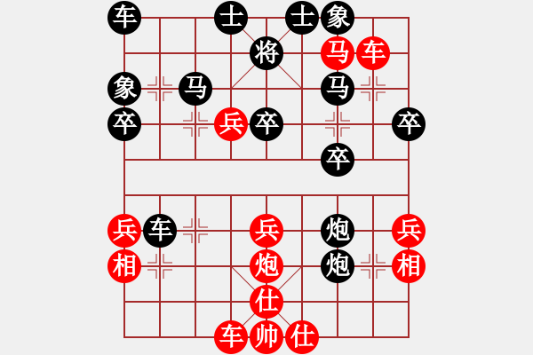 象棋棋譜圖片：八路兄弟(6段)-勝-火螞蟻(9段) 順炮直車對緩開車 黑過河炮 - 步數(shù)：36 