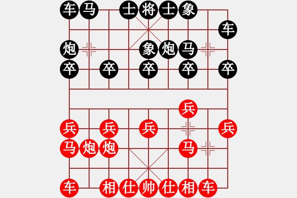 象棋棋譜圖片：金鉤炮：偏鋒炮王[紅] -VS- 塞外1688[黑] - 步數(shù)：10 