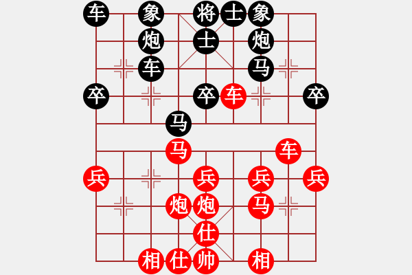 象棋棋譜圖片：hzhwm(5級(jí))-負(fù)-qtshg(初級(jí)) - 步數(shù)：30 