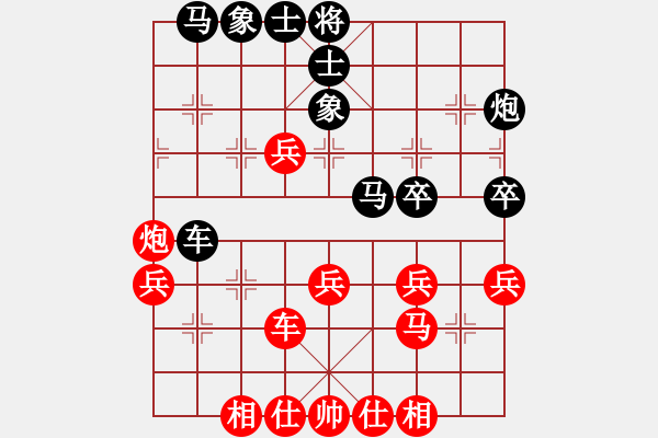 象棋棋譜圖片：葬心紅負(fù)董川安〖中炮對進(jìn)左馬〗 - 步數(shù)：40 