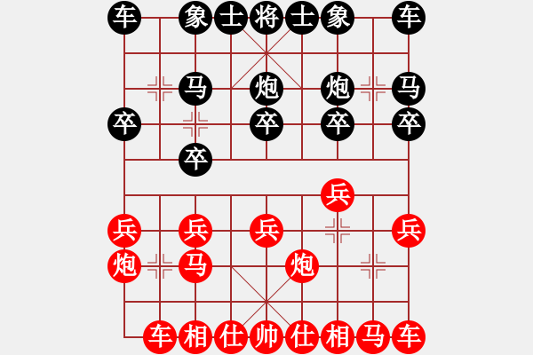 象棋棋谱图片：第12轮 1-2 杭州 刘明 红先和 广东 黄光颖 - 步数：10 