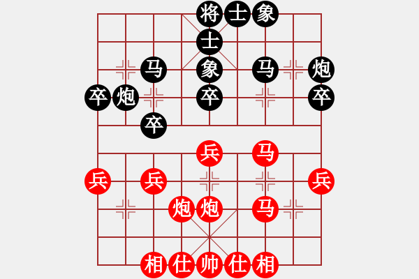 象棋棋譜圖片：瀟湘棋手(日帥)-和-去棋中論壇(日帥) - 步數(shù)：30 