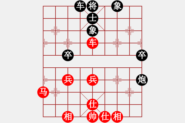 象棋棋譜圖片：踏血追風(fēng)(地煞)-和-白虎戰(zhàn)神三(天罡)五七炮互進三兵對屏風(fēng)馬邊卒右馬外盤河 紅左橫車對黑飛右象 - 步數(shù)：70 