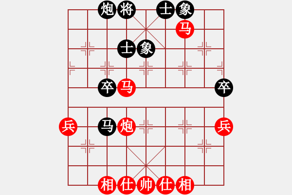 象棋棋譜圖片：《學(xué)習(xí)大師先手》起馬局左中炮右炮封車左車過(guò)河破過(guò)宮炮右士象 - 步數(shù)：60 