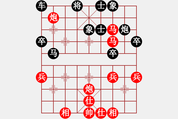 象棋棋譜圖片：中炮巡河車對(duì)屏風(fēng)馬進(jìn)3卒 - 步數(shù)：40 