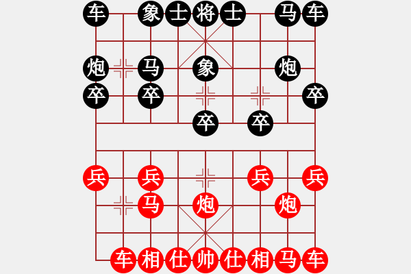 象棋棋譜圖片：《學(xué)習(xí)大師后手》屏風(fēng)馬邊炮破中炮棄中兵進(jìn)車跨河捉卒（黑棄馬陷車） - 步數(shù)：10 