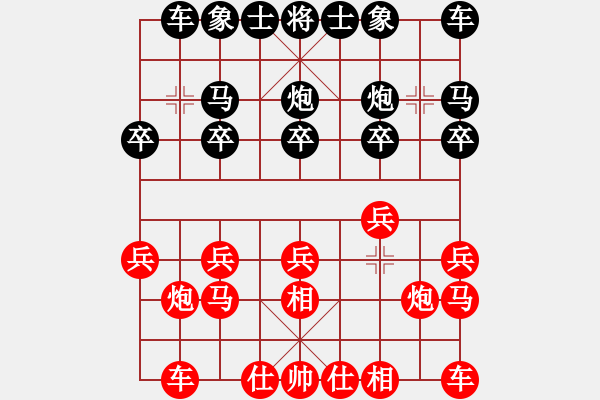 象棋棋谱图片：王兴业 先和 杨泽恩 - 步数：10 