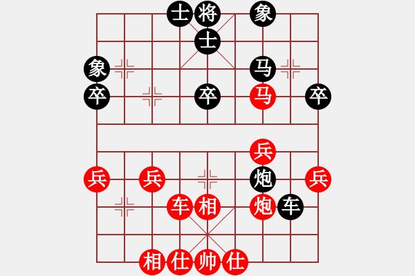 象棋棋譜圖片：順炮直車對黑橫車進3卒正馬（旋風12層拆棋）和棋 - 步數(shù)：40 