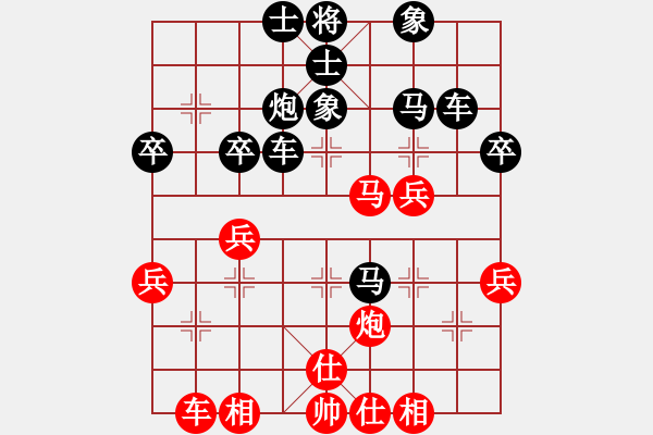 象棋棋譜圖片：老過(guò)河兵(1段)-負(fù)-瀟湘戰(zhàn)神(2段) - 步數(shù)：40 