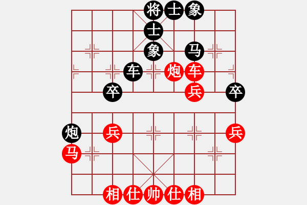 象棋棋譜圖片：中炮三兵飛馬奔槽對(duì)屏風(fēng)馬補(bǔ)右士分析 - 步數(shù)：44 