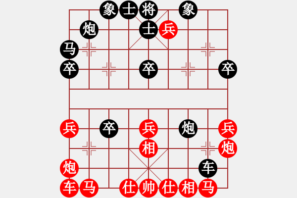 象棋棋譜圖片：起馬局巡河泡vs封車邊馬1左手切菜9段勝初學(xué)者之一9段 - 步數(shù)：30 