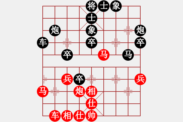 象棋棋譜圖片：寒河之冰[紅先負(fù)] -VS- 贏一盤實(shí)在難[黑] 過(guò)宮炮對(duì)進(jìn)左馬 - 步數(shù)：40 