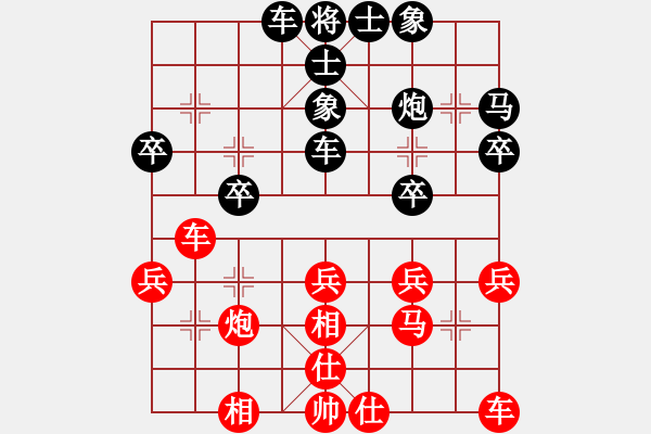 象棋棋谱图片：江苏海特棋牌 刘子炀 和 深圳锋尚文化 宿少峰 - 步数：30 