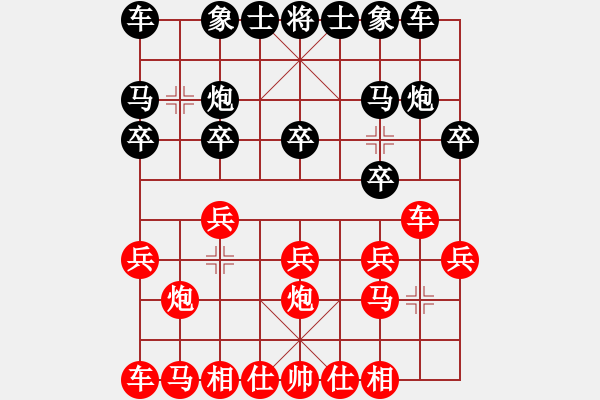 象棋棋谱图片：朱晓虎 先和 巢正圣 - 步数：10 