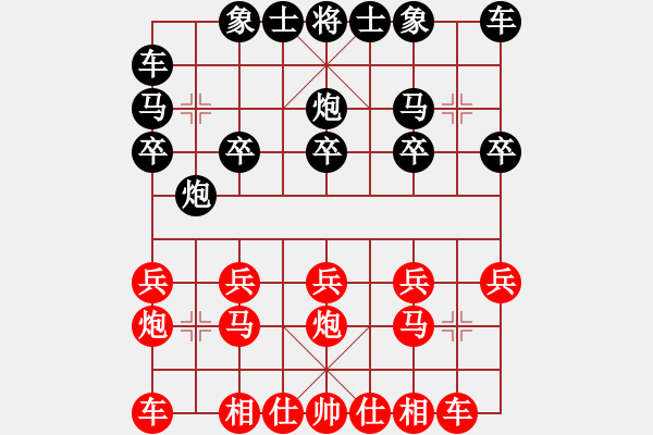 象棋棋譜圖片：順炮局（紅勝） - 步數(shù)：10 