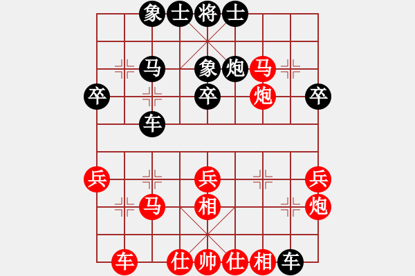 象棋棋譜圖片：葬心紅負雨農(nóng)〖仙人指路對士角炮或過宮炮〗 - 步數(shù)：30 