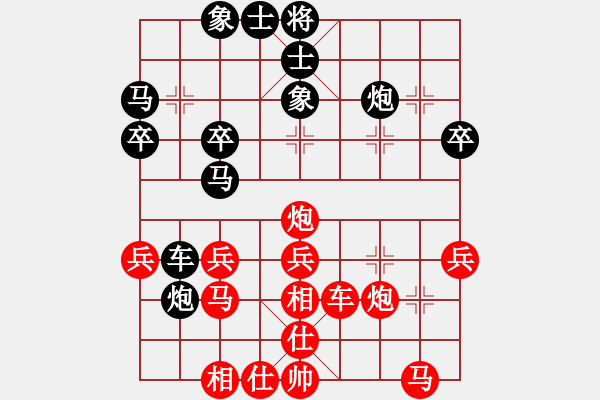 象棋棋譜圖片：鐵道游擊包(8段)-和-重慶潼南一(9段) - 步數(shù)：40 