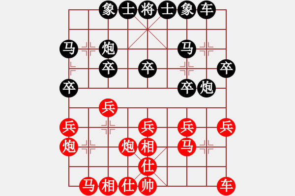 象棋棋譜圖片：河北侯文博紅先勝湖北萬科 - 步數：20 