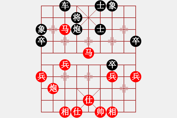 象棋棋譜圖片：20170805 后負(fù)朱紅亮 中炮過河車對(duì)屏風(fēng)馬平炮兌車 黑車8進(jìn)8 紅兵五進(jìn)一 黑棄炮謀車變 馬2 - 步數(shù)：50 