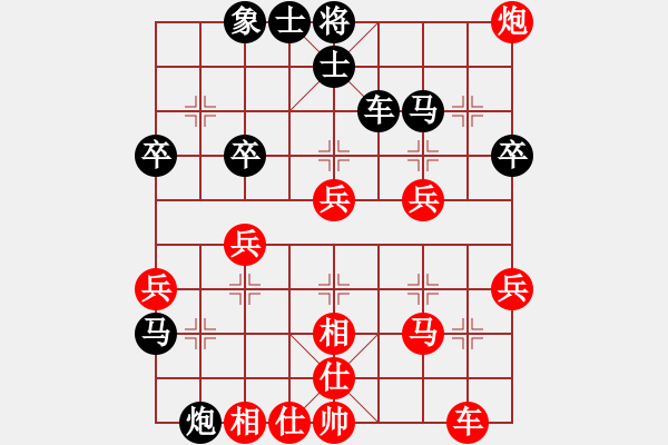 象棋棋譜圖片：公安人(3段)-和-大兵小小兵(7段) - 步數：40 