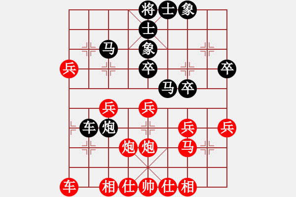 象棋棋譜圖片：長青樹紅負(fù)午夜狂奔【中炮巡河車對屏風(fēng)馬 紅進(jìn)左馬】 - 步數(shù)：30 