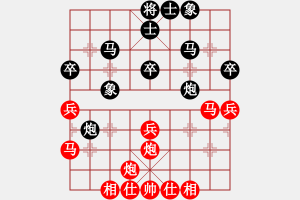 象棋棋譜圖片：01-(加拿大) 馮如樂 (紅先勝) (中　國) 徐天紅 - 步數(shù)：40 