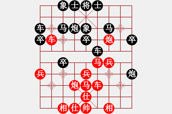 象棋棋譜圖片：走錯一步(1段)-負(fù)-弈海拾貝(5段) - 步數(shù)：30 