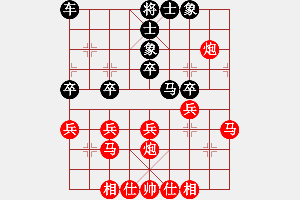 象棋棋譜圖片：棋協(xié)會(huì)員(1段)-勝-guestllool(1段) - 步數(shù)：30 