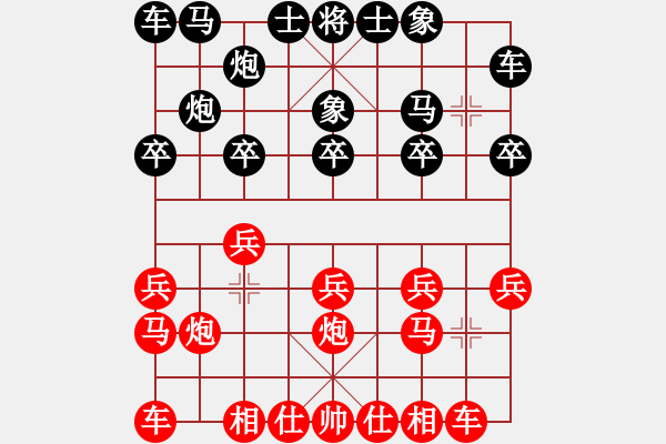 象棋棋谱图片：小亮-胜-QQ棋友(中炮对龟背炮) - 步数：10 